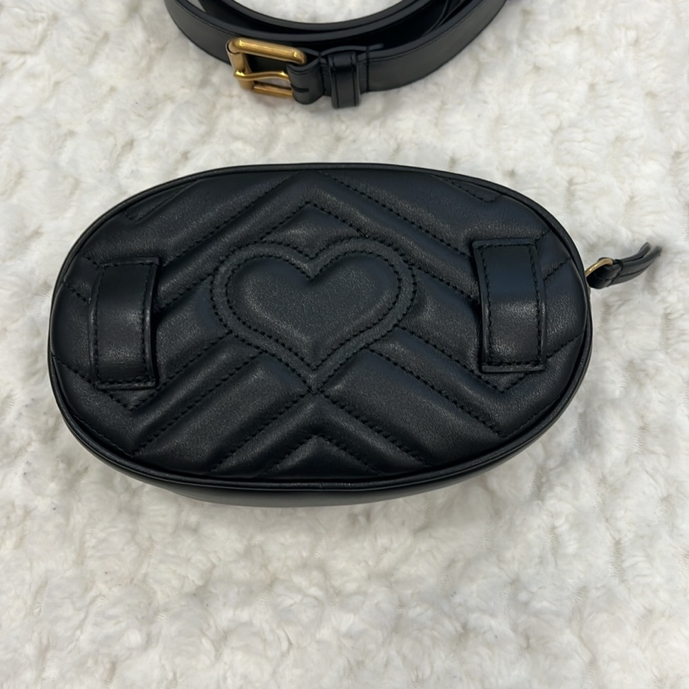 Gucci Calfskin Matelasse GG Marmont Leather Belt Bag 85/34-Authentic-NWT - Picture 5 of 16